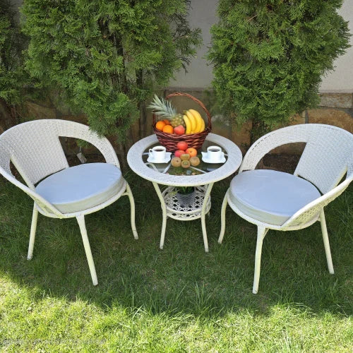 Градински Ратанов Комплект Relax 2 стола с маса + поставка