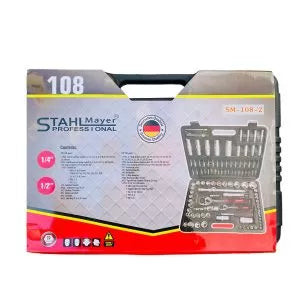 Куфар с инструменти Stahl mayer 108 части + Подарък – USB Фенер