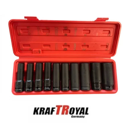 Комплект ударни вложки KRAFTROYAL, 10 броя, 1/2, 10 – 24 мм