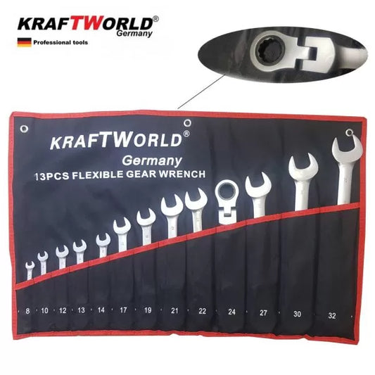 Звездогаечни тресчотни ключове 8-32мм Kraft Royal с чупещо